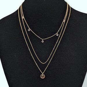 Dainty 3-Strand Accented Chain Necklace